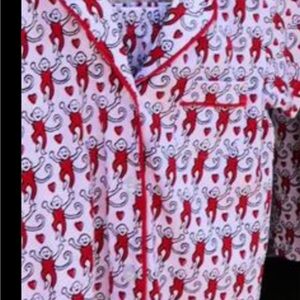 Red Monkey Print Pajamas